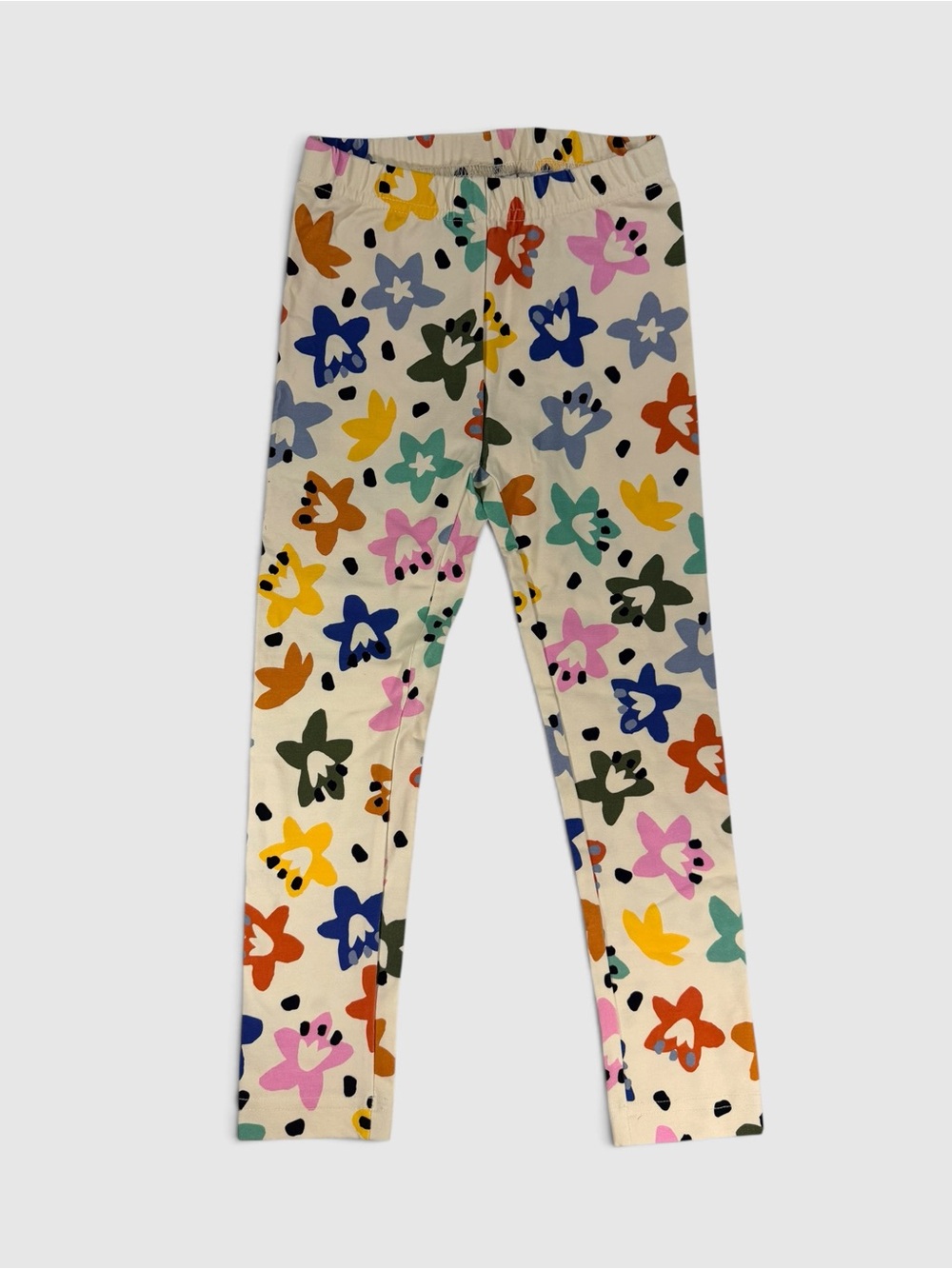 Hanna Andersson Classic Print Leggings Girls 110 / US 5 Cream Floral Dot